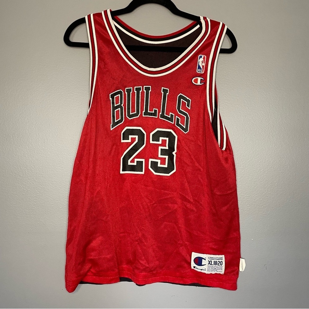 Champion Reversible Michael Jordan Jersey Vintage 90s Red and Black